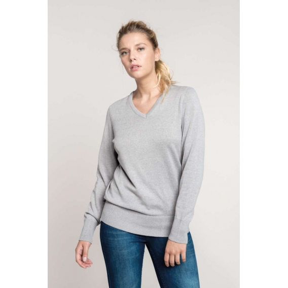 LADIES' V-NECK JUMPER