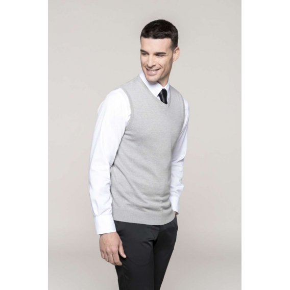 MEN'S SLEEVELESS V-NECK JUMPER