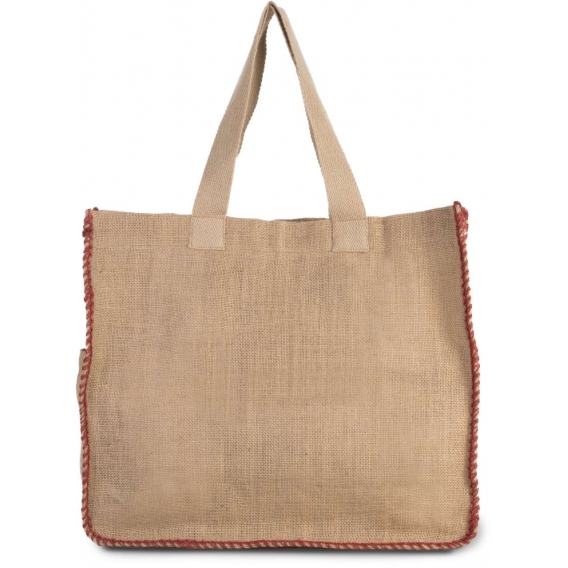 JUTE BAG WITH CONTRAST STITCHING