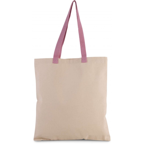 FLAT CANVAS SHOPPER WITH CONTRAST HANDLE