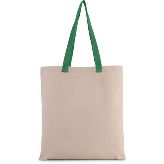 FLAT CANVAS SHOPPER WITH CONTRAST HANDLE