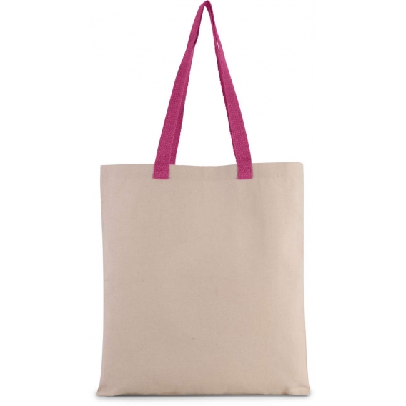 FLAT CANVAS SHOPPER WITH CONTRAST HANDLE