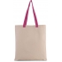 FLAT CANVAS SHOPPER WITH CONTRAST HANDLE