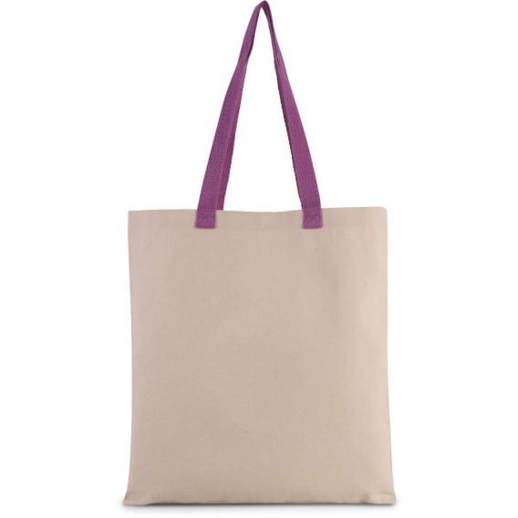 FLAT CANVAS SHOPPER WITH CONTRAST HANDLE
