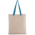 FLAT CANVAS SHOPPER WITH CONTRAST HANDLE