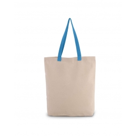 SHOPPER BAG WITH GUSSET AND CONTRAST COLOUR HANDLE