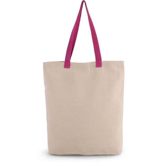 SHOPPER BAG WITH GUSSET AND CONTRAST COLOUR HANDLE