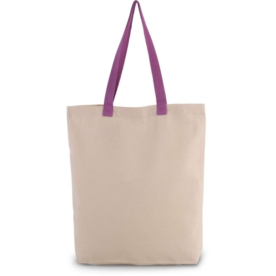 SHOPPER BAG WITH GUSSET AND CONTRAST COLOUR HANDLE
