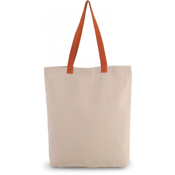 SHOPPER BAG WITH GUSSET AND CONTRAST COLOUR HANDLE