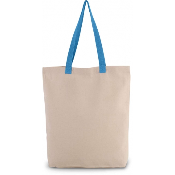 SHOPPER BAG WITH GUSSET AND CONTRAST COLOUR HANDLE