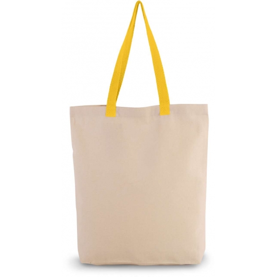 SHOPPER BAG WITH GUSSET AND CONTRAST COLOUR HANDLE