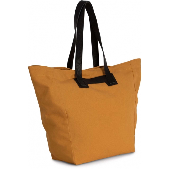HANDBAG WITH LEATHER HANDLES