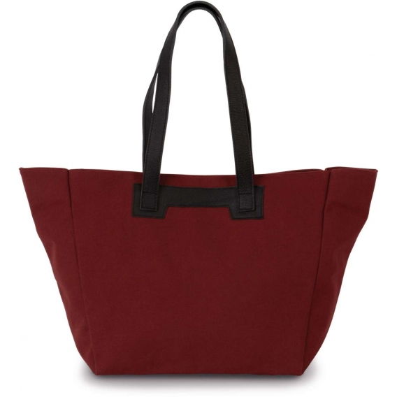 HANDBAG WITH LEATHER HANDLES