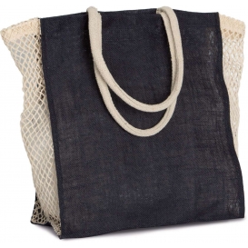SHOPPING BAG WITH MESH GUSSET
