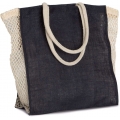 SHOPPING BAG WITH MESH GUSSET