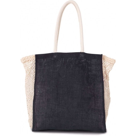 SHOPPING BAG WITH MESH GUSSET
