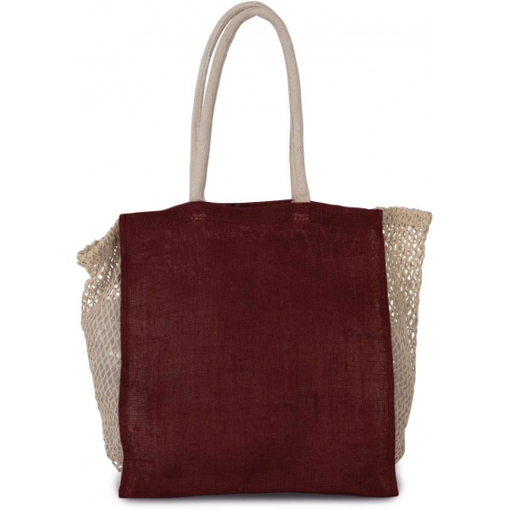 SHOPPING BAG WITH MESH GUSSET
