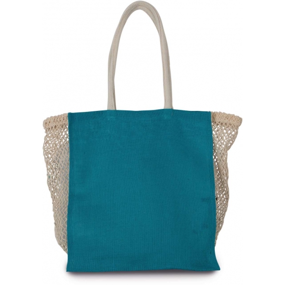 SHOPPING BAG WITH MESH GUSSET