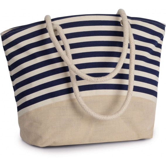 JUTE CANVAS DUFFEL SHOPPING BAG