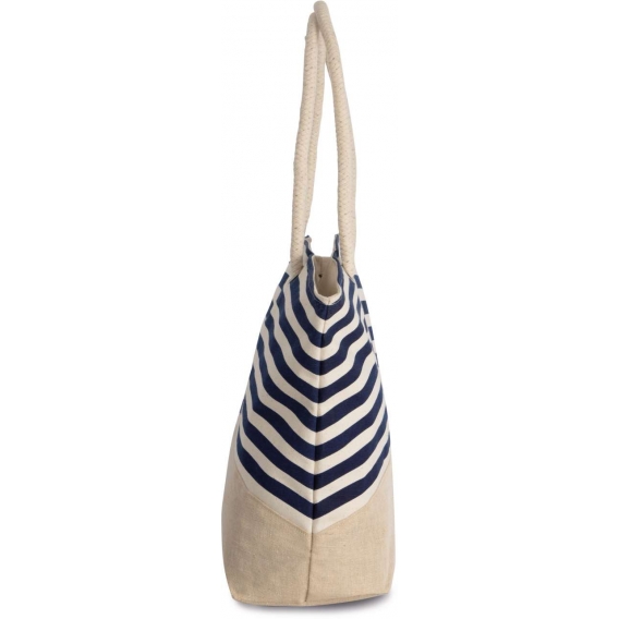 JUTE CANVAS DUFFEL SHOPPING BAG