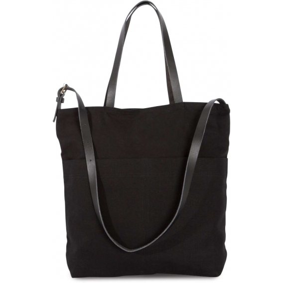 HANDBAG WITH LEATHER SHOULDER STRAP