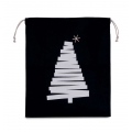 COTTON BAG WITH CHRISTMAS TREE DESIGN AND DRAWCORD CLOSURE