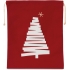 COTTON BAG WITH CHRISTMAS TREE DESIGN AND DRAWCORD CLOSURE