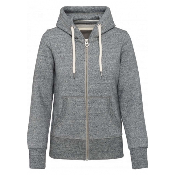 LADIES' VINTAGE ZIPPED HOODED SWEATSHIRT