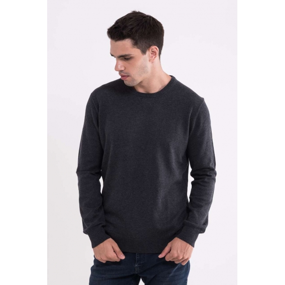 MEN’S CREW NECK FINE GAUGE COTTON PULLOVER
