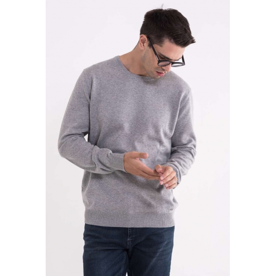MEN’S CREW NECK FINE GAUGE COTTON PULLOVER