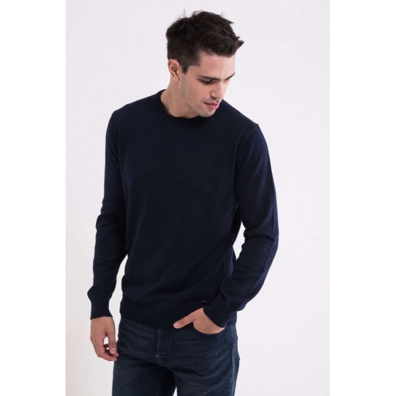 MEN’S CREW NECK FINE GAUGE COTTON PULLOVER