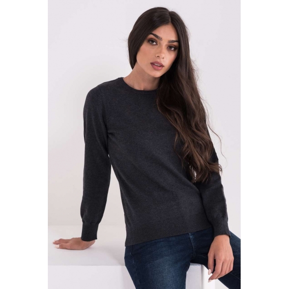 LADIES’ CREW NECK FINE GAUGE COTTON PULLOVER