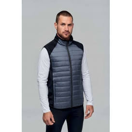 DUAL-FABRIC SLEEVELESS SPORTS JACKET
