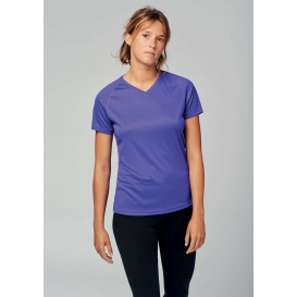 LADIES’ V-NECK SHORT SLEEVE SPORTS T-SHIRT