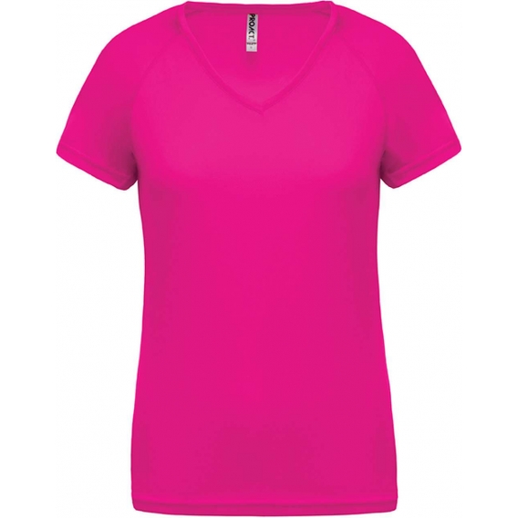 LADIES’ V-NECK SHORT SLEEVE SPORTS T-SHIRT