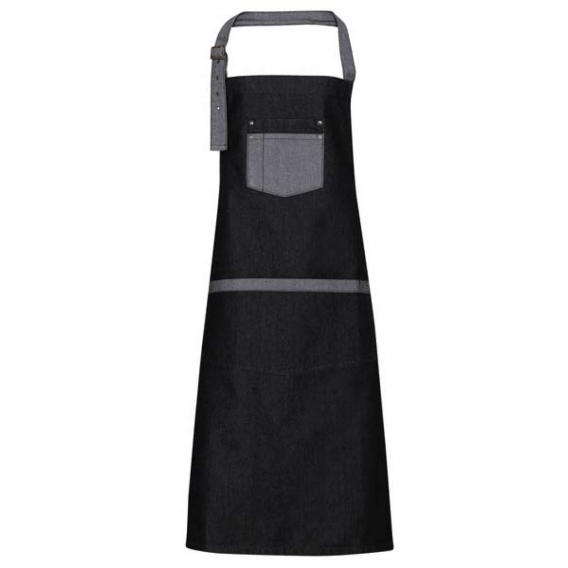 'DOMAIN' CONTRAST DENIM BIB APRON