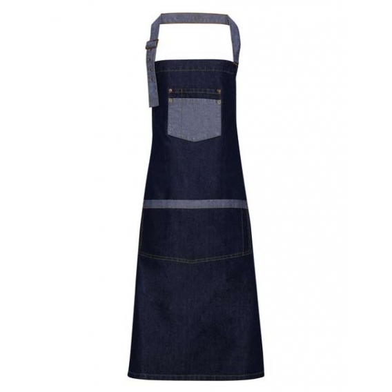 'DOMAIN' CONTRAST DENIM BIB APRON
