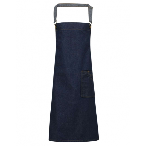 'DISTRICT' WAXED LOOK DENIM BIB APRON