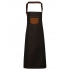 'DIVISION' WAXED LOOK DENIM BIB APRON WITH FAUX LEATHER