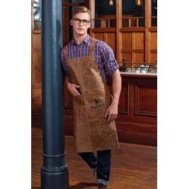 ‘ARTISAN’ REAL LEATHER CROSS BACK BIB APRON