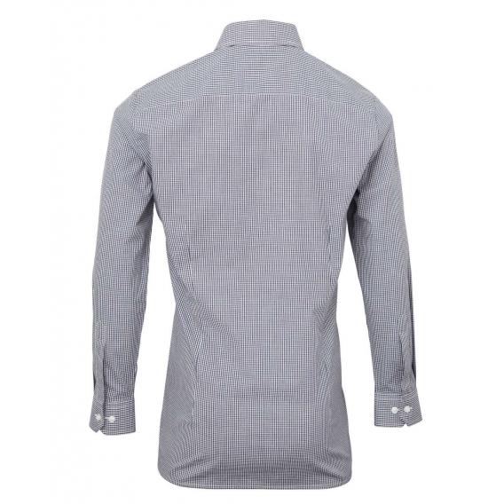 MEN'S LONG SLEEVE GINGHAM COTTON MICROCHECK SHIRT