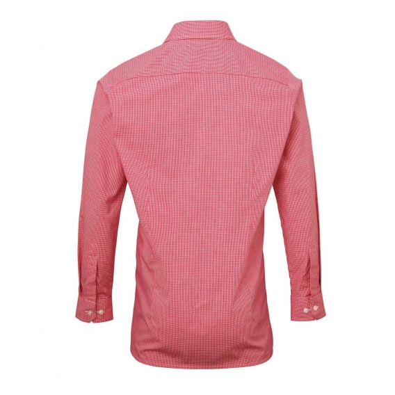 MEN'S LONG SLEEVE GINGHAM COTTON MICROCHECK SHIRT