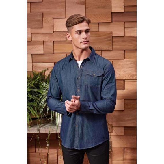 MEN’S JEANS STITCH DENIM SHIRT