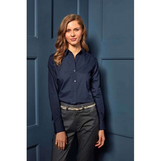 WOMEN'S LONG SLEEVE POPLIN BLOUSE