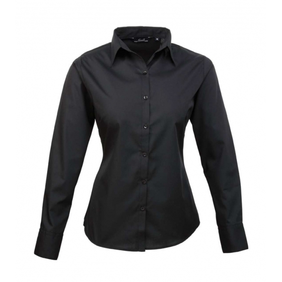 WOMEN'S LONG SLEEVE POPLIN BLOUSE