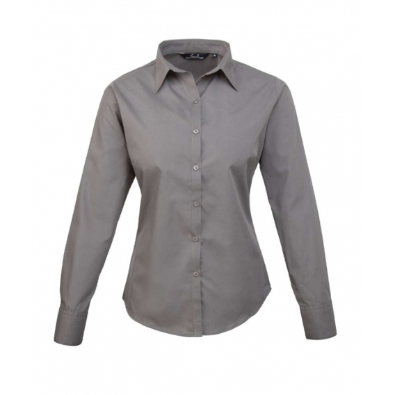 WOMEN'S LONG SLEEVE POPLIN BLOUSE