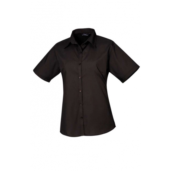 WOMEN'S SHORT SLEEVE POPLIN BLOUSE