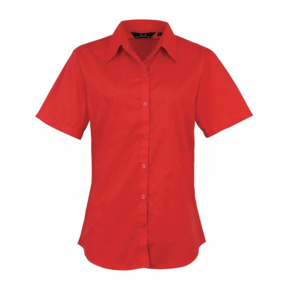 WOMEN'S SHORT SLEEVE POPLIN BLOUSE