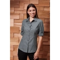 WOMEN'S CROSS-DYE ROLL SLEEVE POPLIN BAR SHIRT