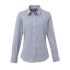 WOMEN'S LONG SLEEVE GINGHAM MICROCHECK SHIRT